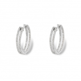 White Gold Diamond Inside Out Hoop Earrings 0.71ct TDW White Gold Diamond Inside Out Hoop Earrings 0.71ct TDW